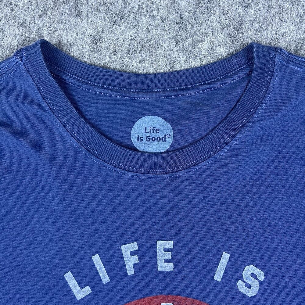 Life Is Good Men's Crusher Tee Classic Fit Football 100% Cotton Blue Size XL - Picture 3 of 12